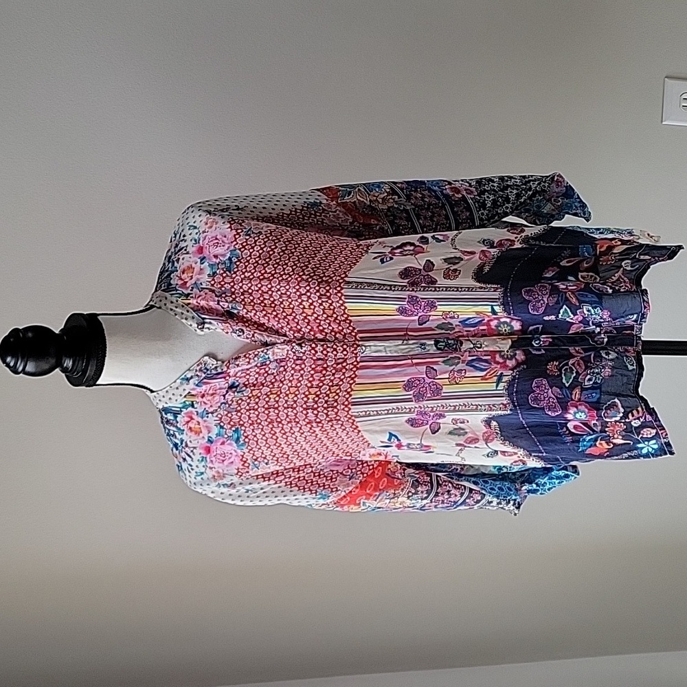 Johnny Was Elim Peasant Button Down Blouse Women Size XS - Picture 2 of 11